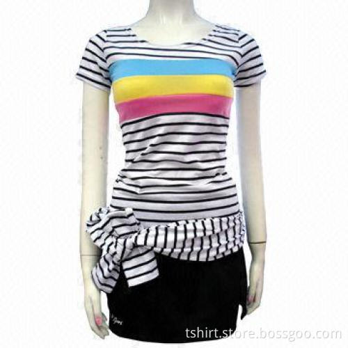 Women's Striped T-shirt with Short Sleeves